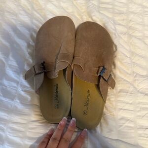Women's Tan Suede Slip-On Shoes